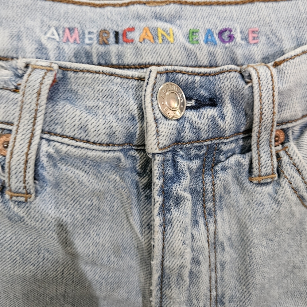 American Eagle pride Inspired Rainbow High Waist Frayed Hem - Picture 9 of 11